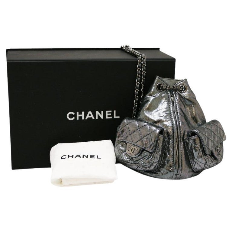 chanel mini backpack is back Chanel Silver Mini Backpack at 1stDibs