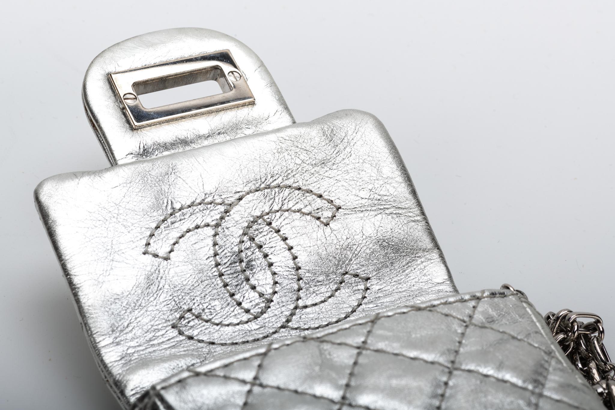 Women's Chanel Silver Mini Reissue Crossbody Bag