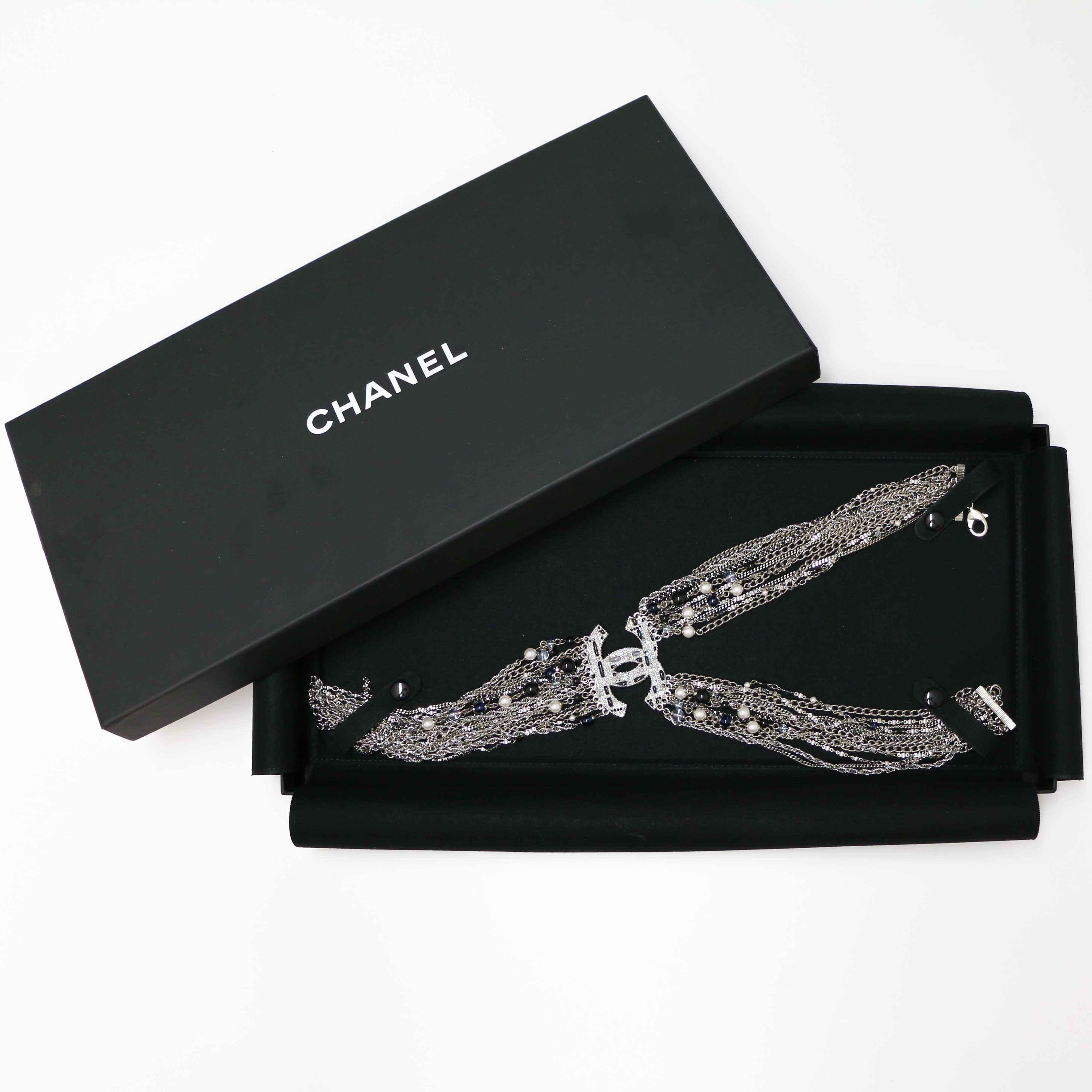 CHANEL Silver Multi-strand Collar  For Sale 1