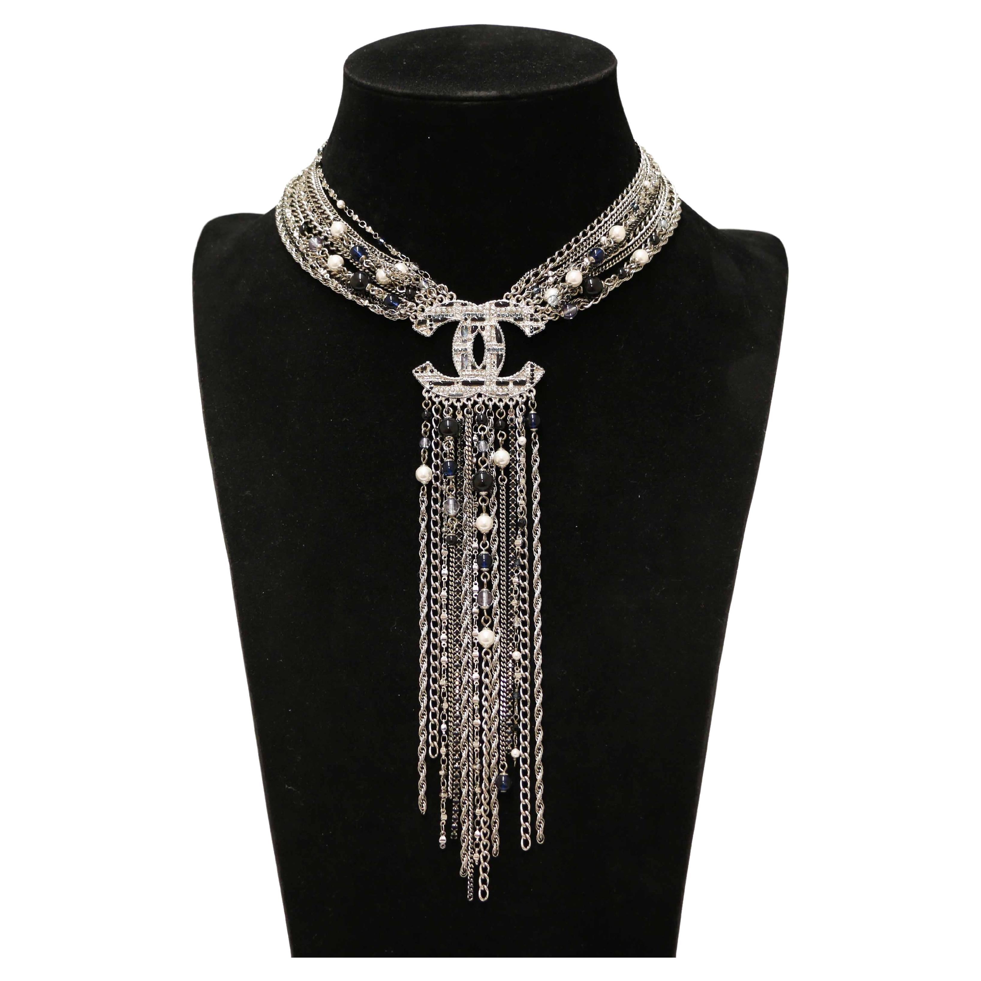 CHANEL Silver Multi-strand Collar  For Sale
