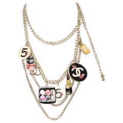 Chanel Silver/Multicolor Make Up Charm Belt and Necklace 2way 1cr0613