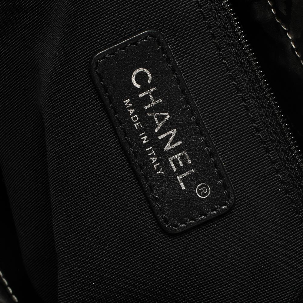 Chanel Silver Nylon 31 Rue Cambon Graphic Drawstring Tote 4