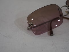 Chanel silver pink sunglasses