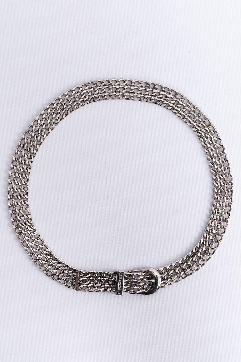 Women's Chanel Silver Plated Flexible Belt For Sale
