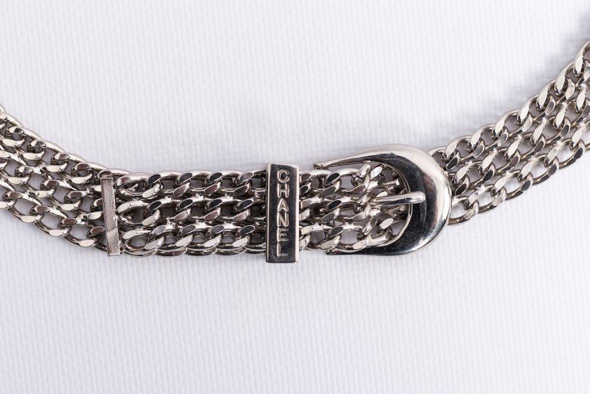 Chanel Silver Plated Flexible Belt For Sale 1