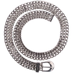 Cinturón flexible chapado en plata Chanel