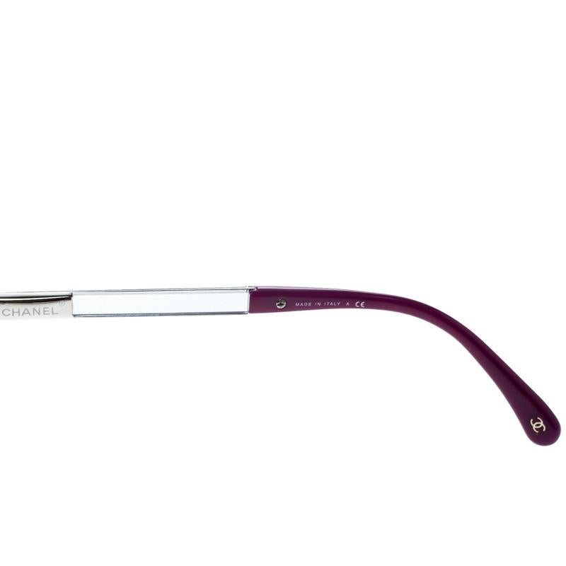 Women's Chanel Silver/Purple Gradient 4179 Miroir Aviator Sunglasses For Sale