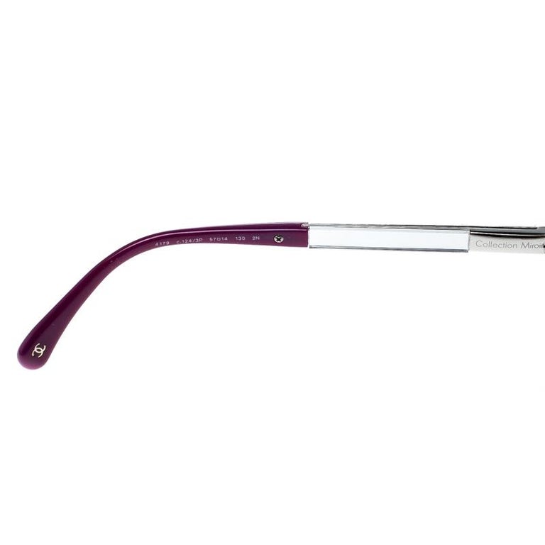 Chanel Silver/Purple Gradient 4179 Miroir Aviator Sunglasses  display picture 1