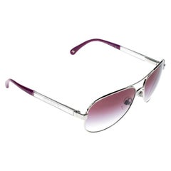 Chanel Silver/Purple Gradient 4179 Miroir Aviator Sunglasses