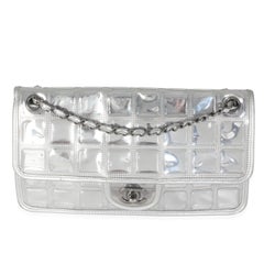 Chanel Silver PVC Calfskin Ice Cube Flap