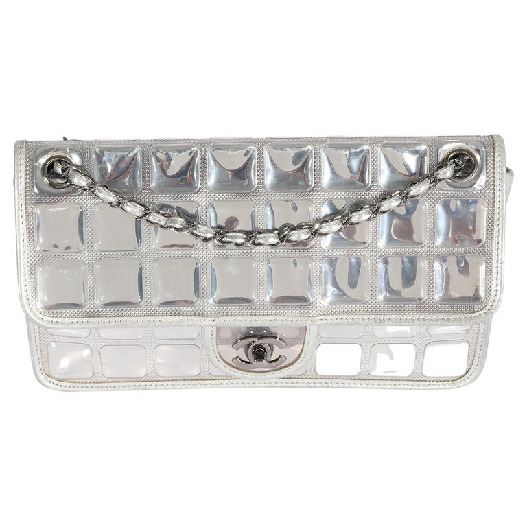 Chanel Silver PVC Leather Ice Cube Flap Bag at 1stDibs  chanel ice cube bag,  chanel ice cube flap bag, cube purse