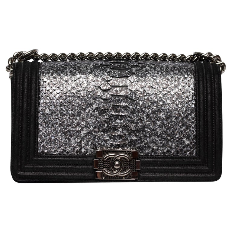 chanel metallic chanel le boy python