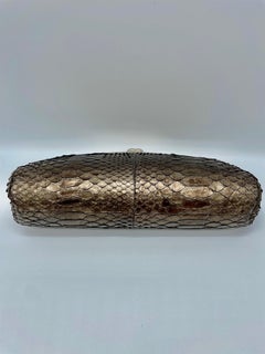 Chanel Silver Python Timeless Clutch
