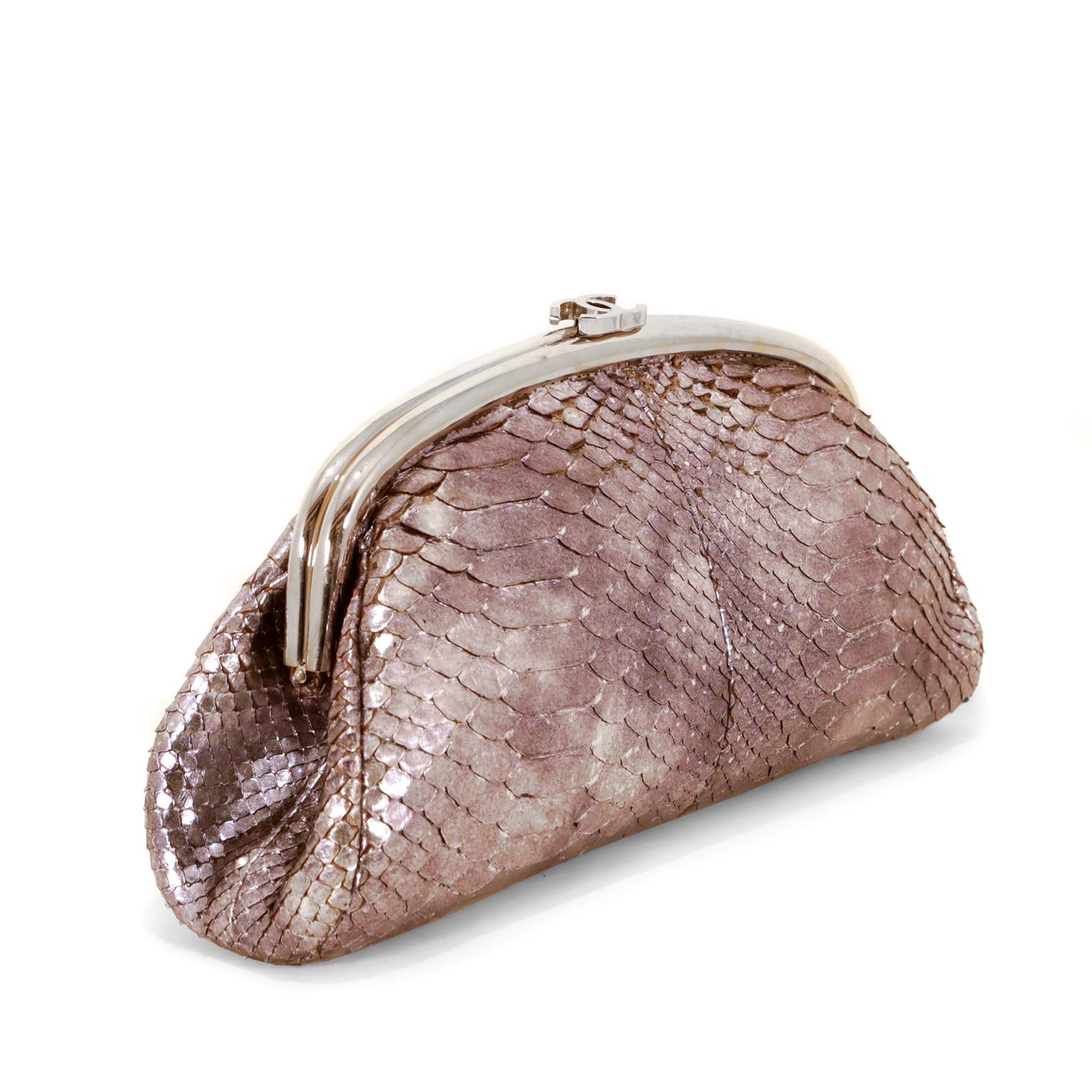 chanel python clutch