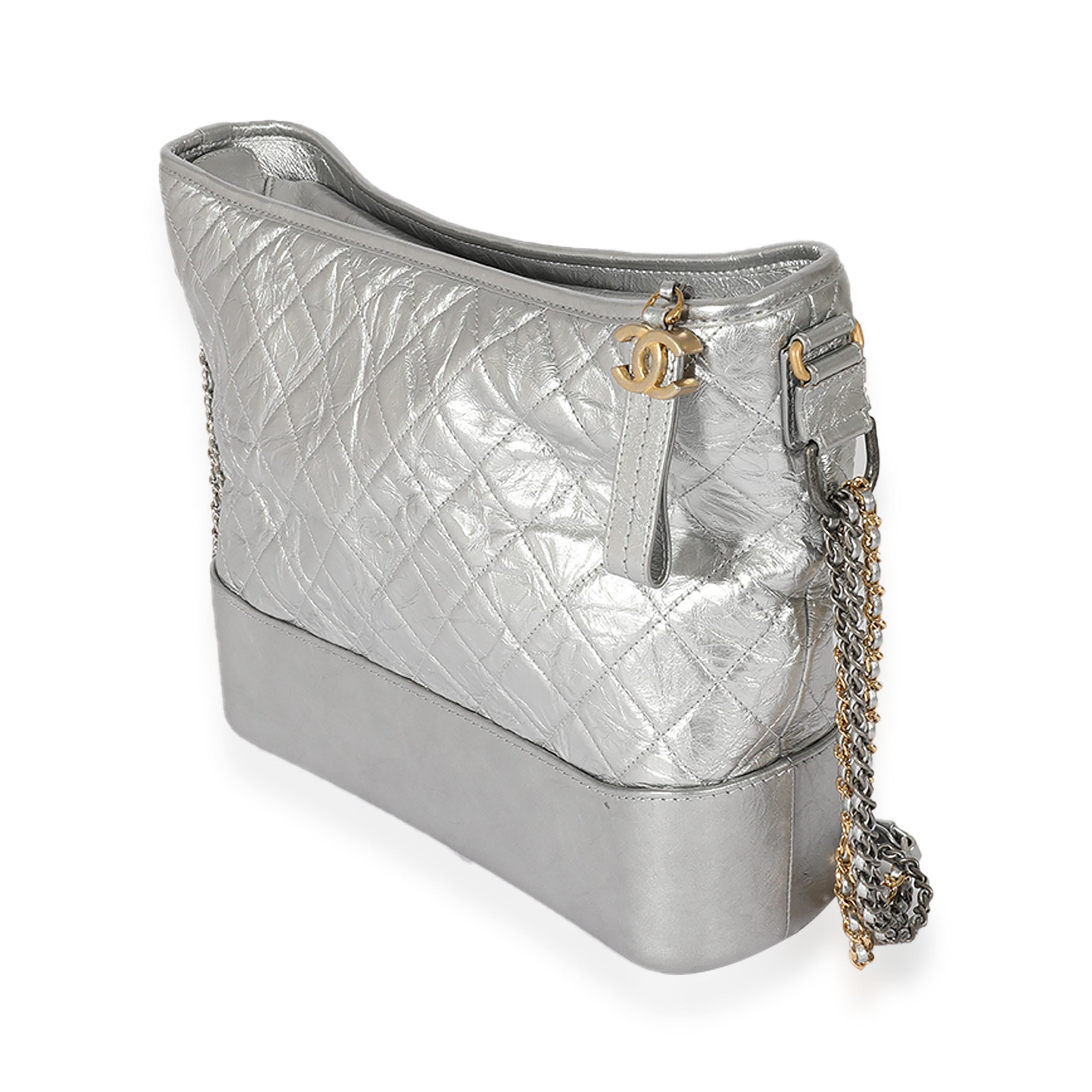 chanel gabrielle backpack silver