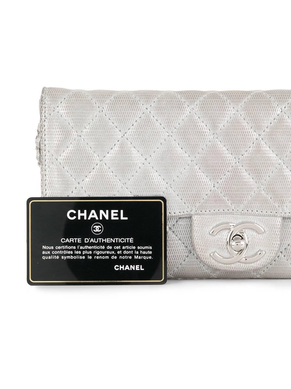 Chanel Silver Quilted Bag 1