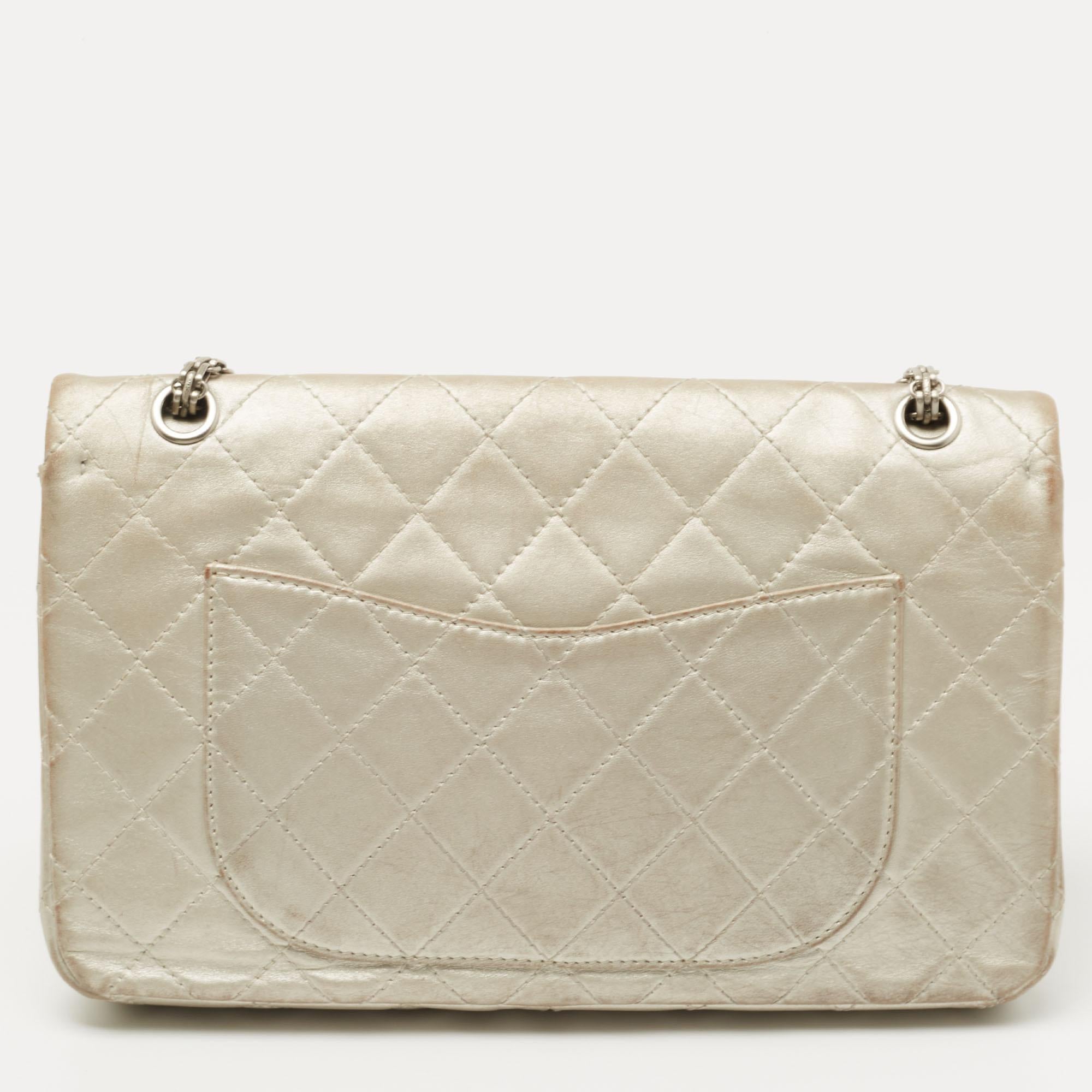 Chanel Silver Quilted Leather 227 Reissue 2.55 Flap Bag 1