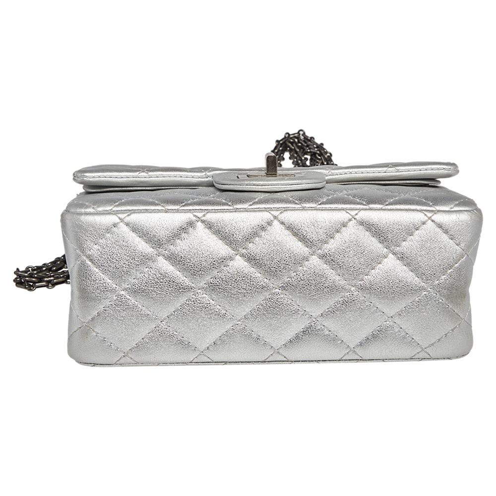 Chanel Silver Quilted Leather Reissue 2.55 Classic 224 Flap Bag 1