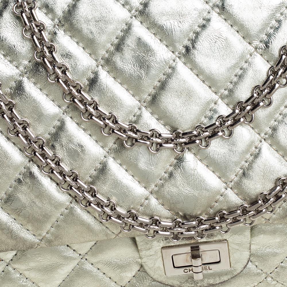 Women's Chanel Silver Quilted Leather Reissue 2.55 Classic 226 Flap Bag
