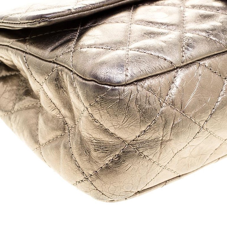 Chanel Silver Quilted Leather Reissue 2.55 Classic 227 Flap Bag For ...