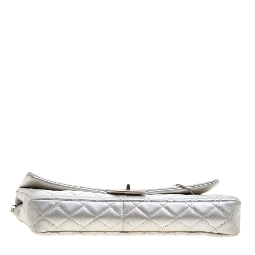 Women's Chanel Silver Quilted Leather Reissue Chain Clutch