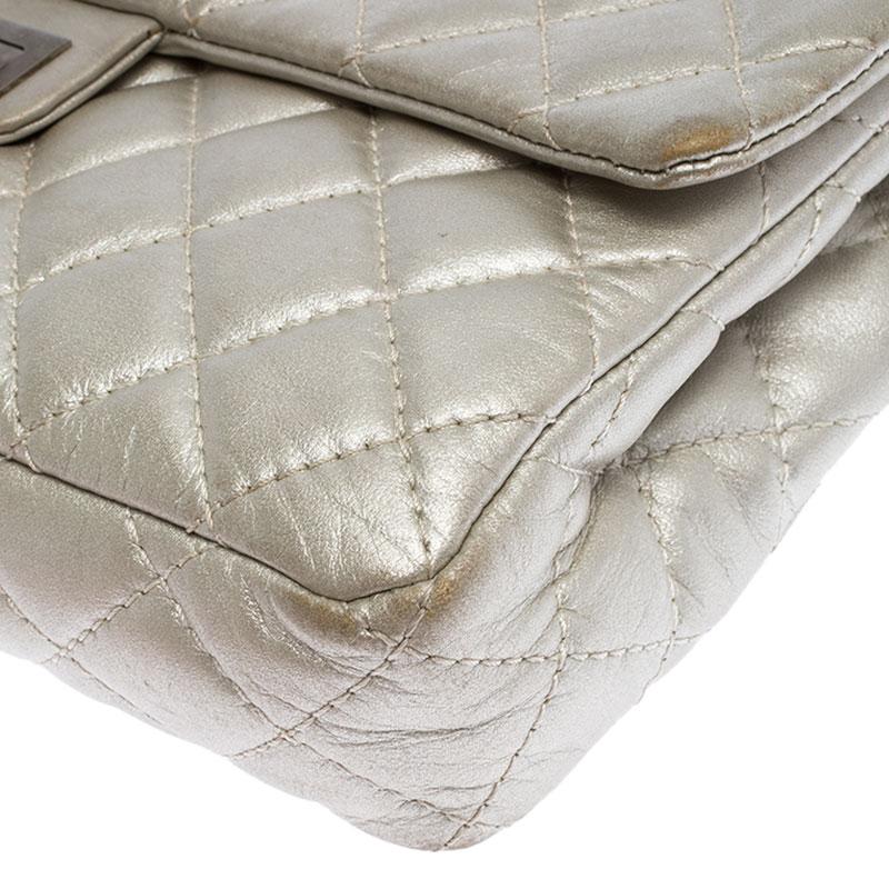 Women's Chanel Silver Quilted Leather Reissue Chain Clutch