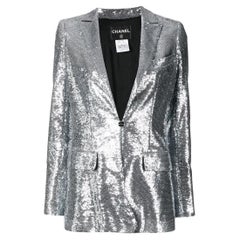 Chanel Silver Sequin Blazer