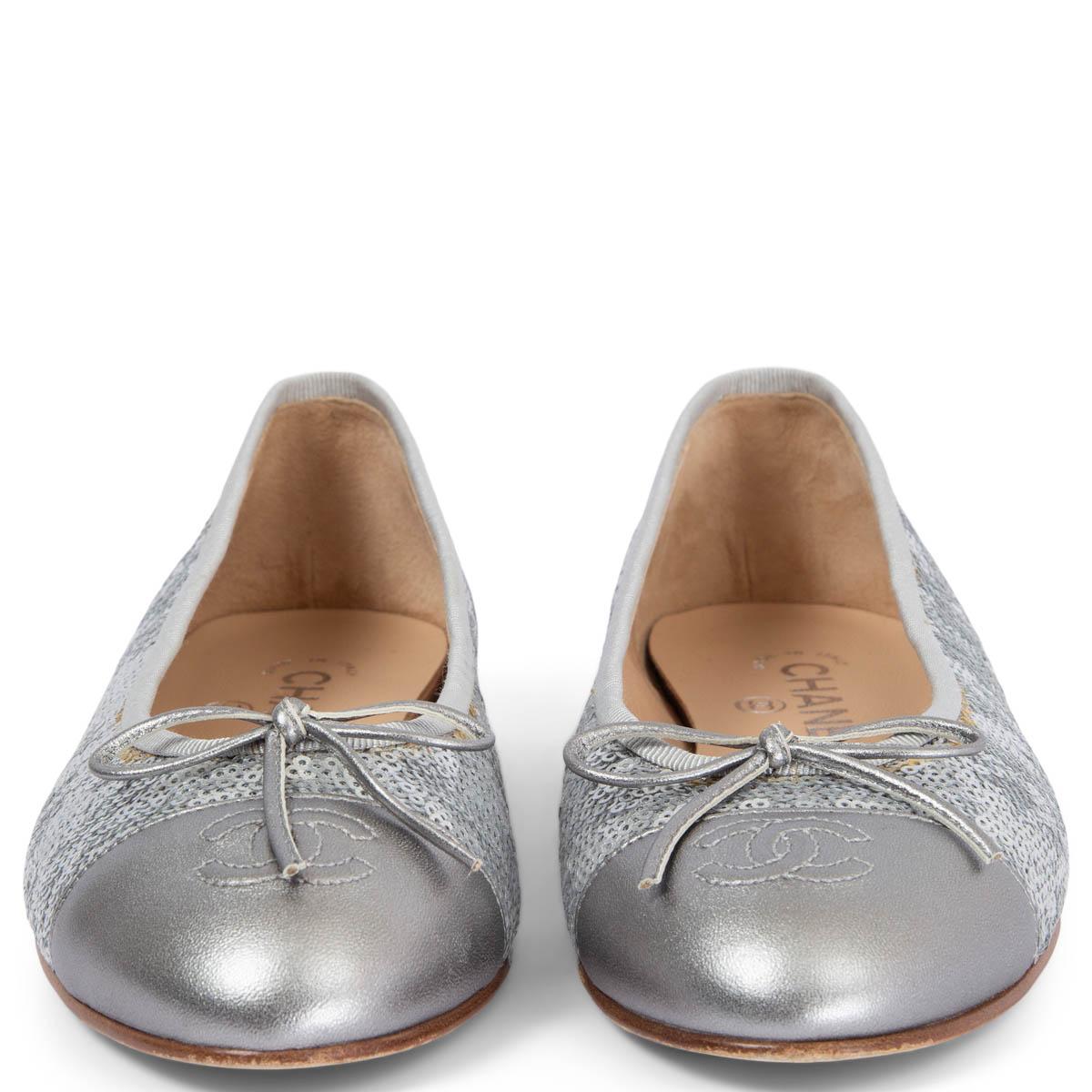 Chanel Ballerinas Flats Size 38 -2 For Sale on 1stDibs | chanel ballet flats  with ankle chain, silver chanel flats, chanel flats with ankle chain