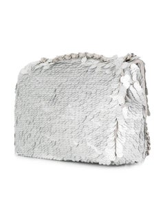 Chanel Silver Sequin Flap Bag