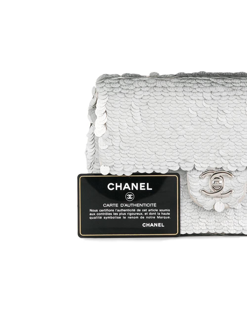 chanel white sequin bag