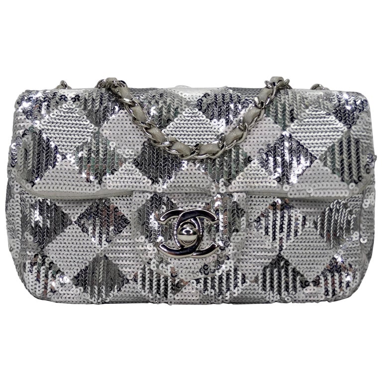 Chanel Jumbo Multi Color Pastel Grey Periwinkle Confetti Classic Tweed Flap  Bag