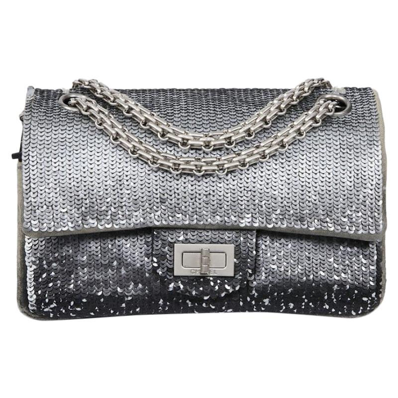 Chanel Silver Lambskin Medium Boy Flap Bag with Metallic Glass and ...