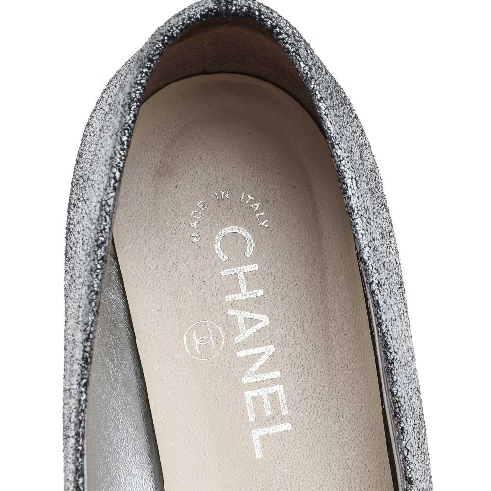 Chanel Silver Ballet Flats - 3 For Sale on 1stDibs  chanel silver ballerina,  silver chanel flats, chanel ballet flats silver