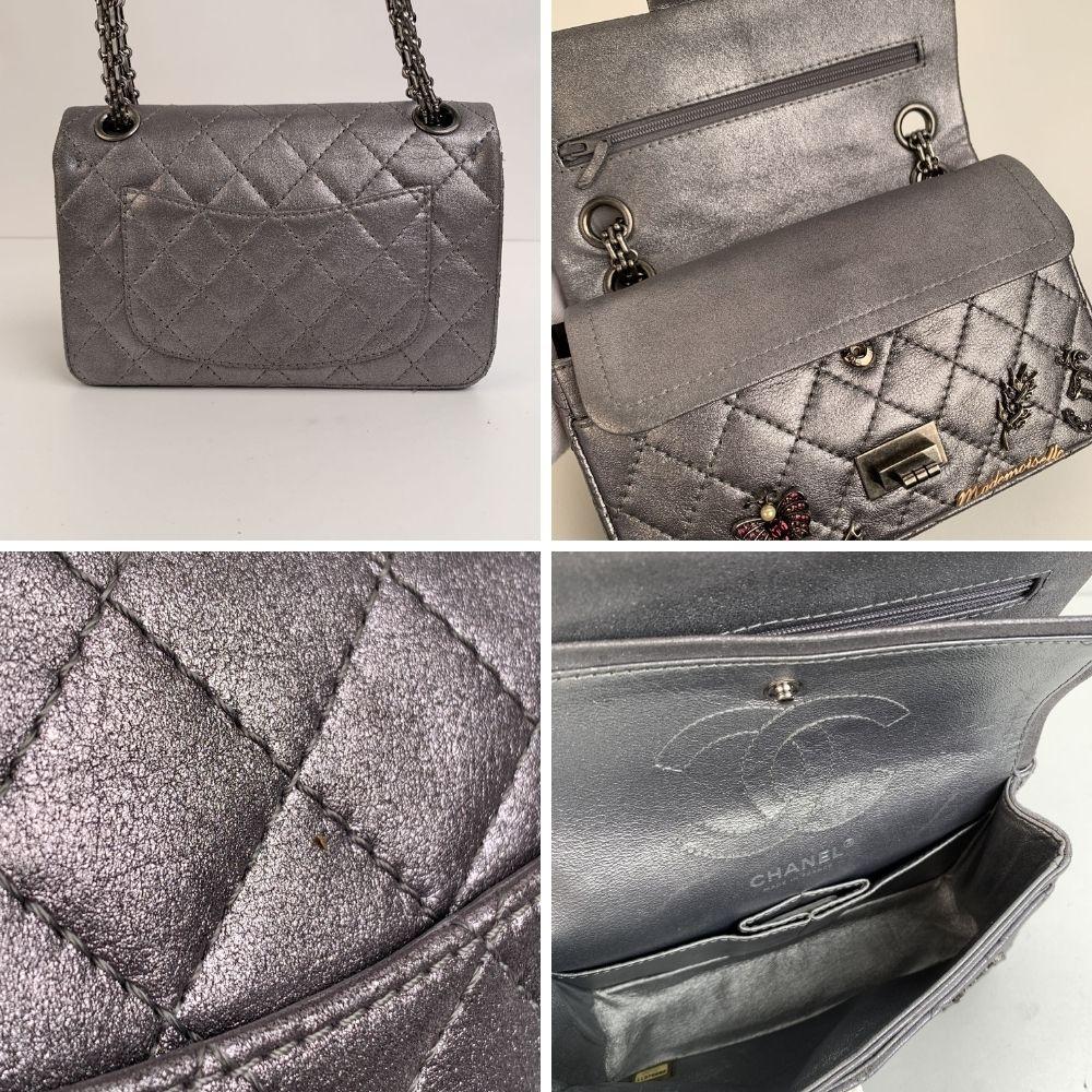 Chanel Silver Tone Quilted Leather Lucky Charms 2.55 Reissue Flap Bag 1