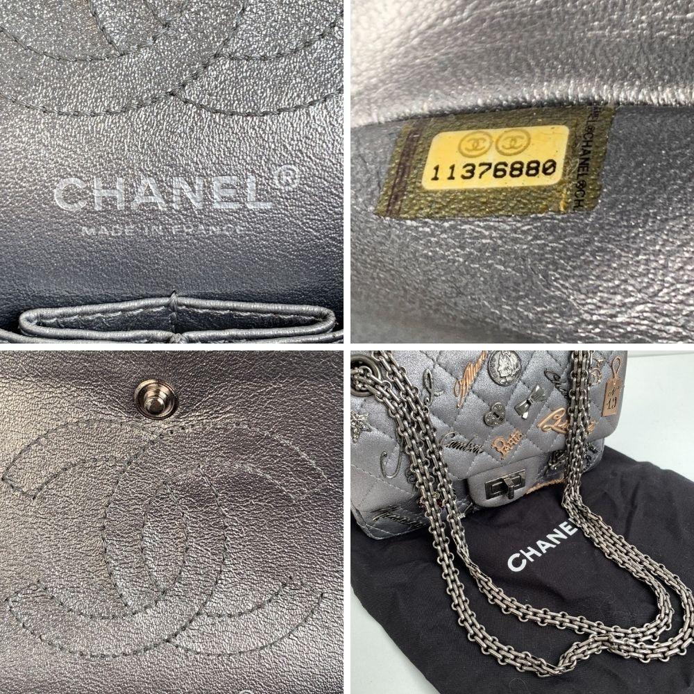Chanel Silver Tone Quilted Leather Lucky Charms 2.55 Reissue Flap Bag 2