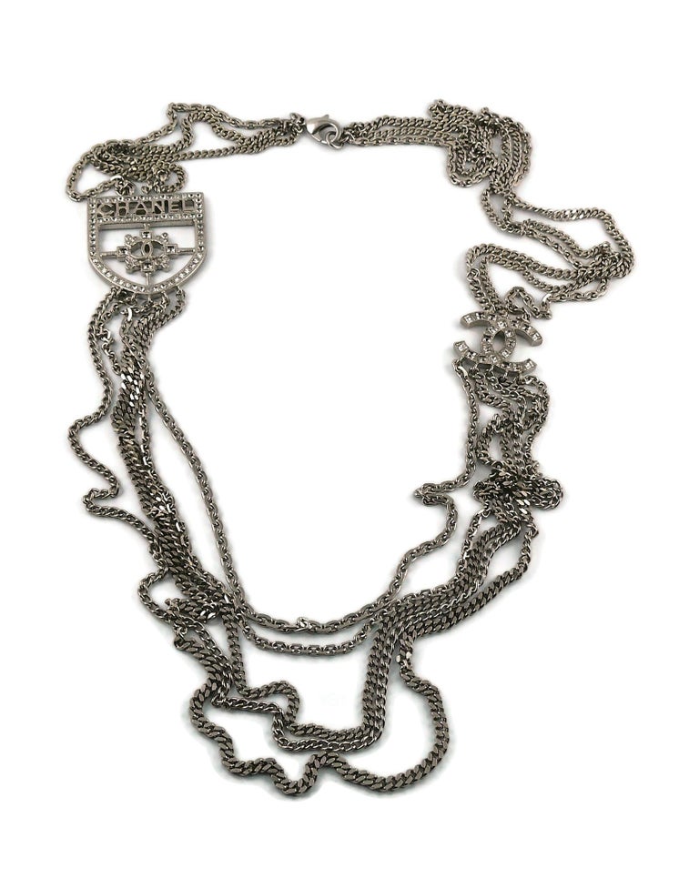 Chanel Silver Gilt Quilted Charm Necklace – Very Vintage