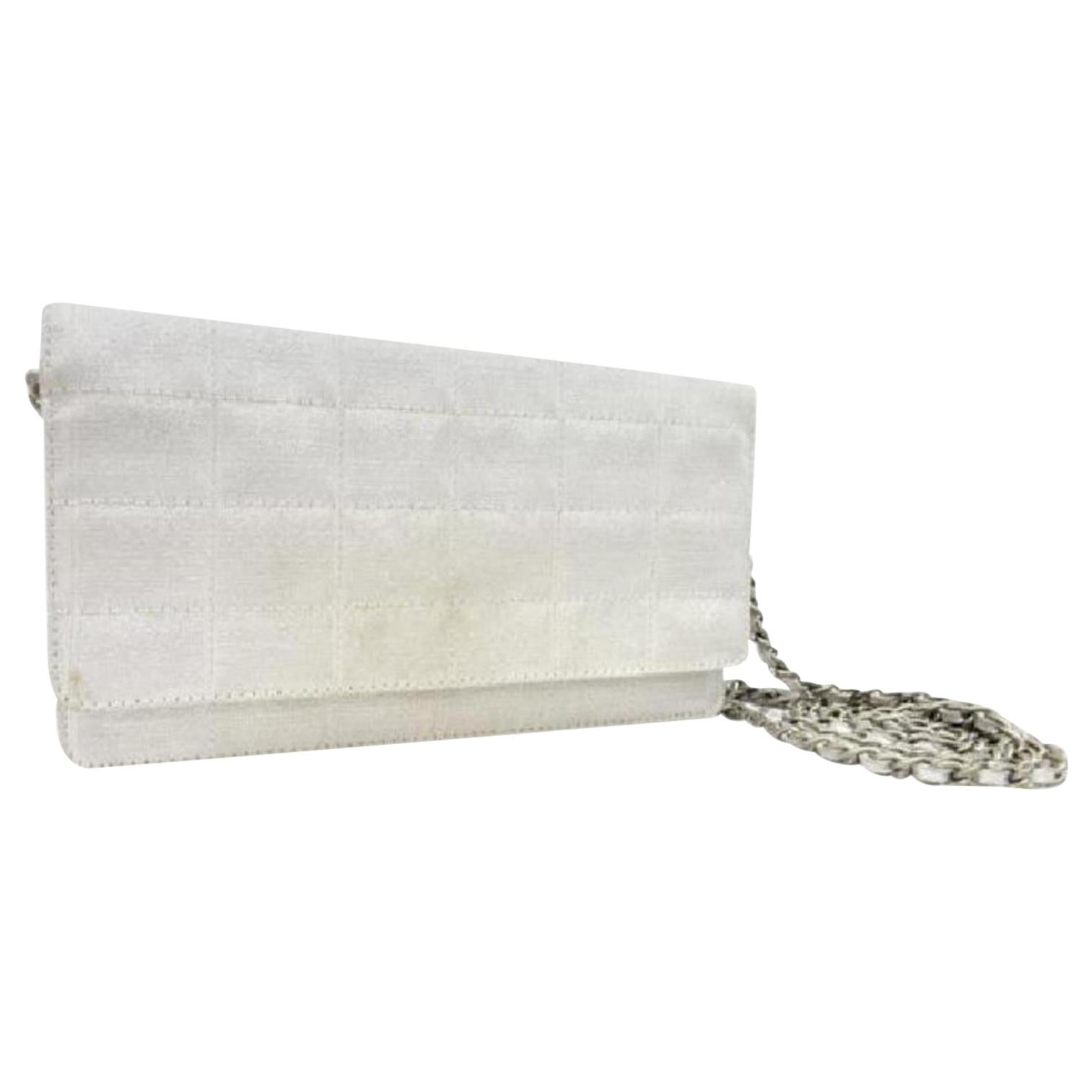 Chanel Silver Wallet on Chain Classic Flap Metallic 216159 Wallet For Sale