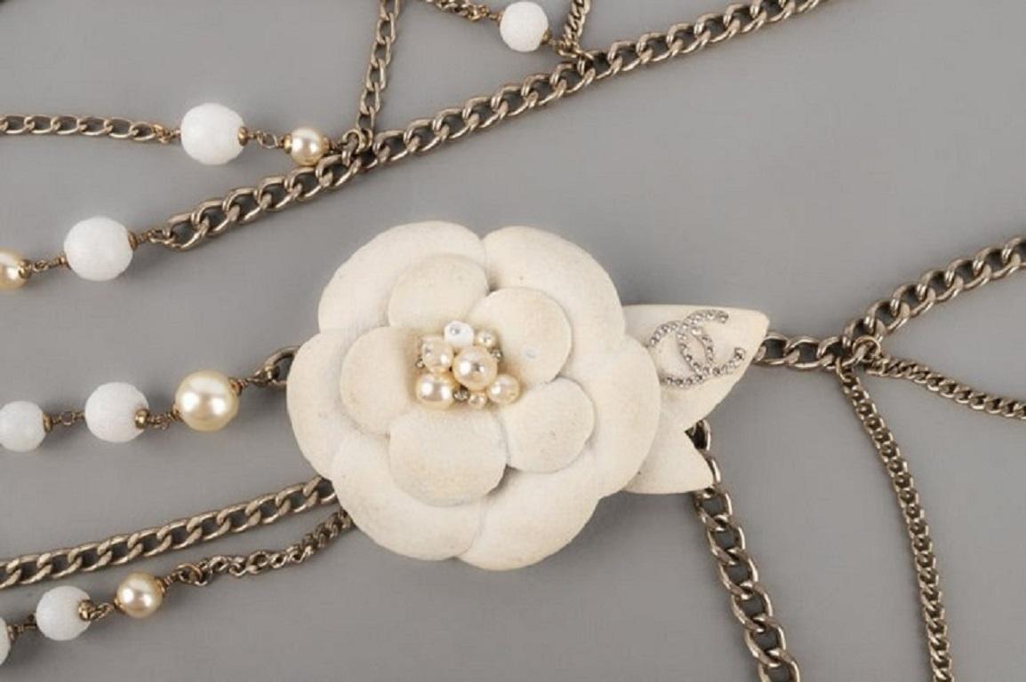 Chanel Silvery Metal Camellia Belt, 2005 1