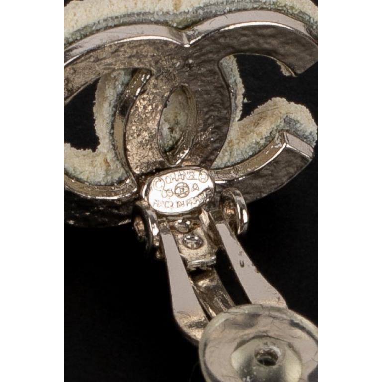 Chanel Silvery Metal CC Earrings 'Snow', 2003 2