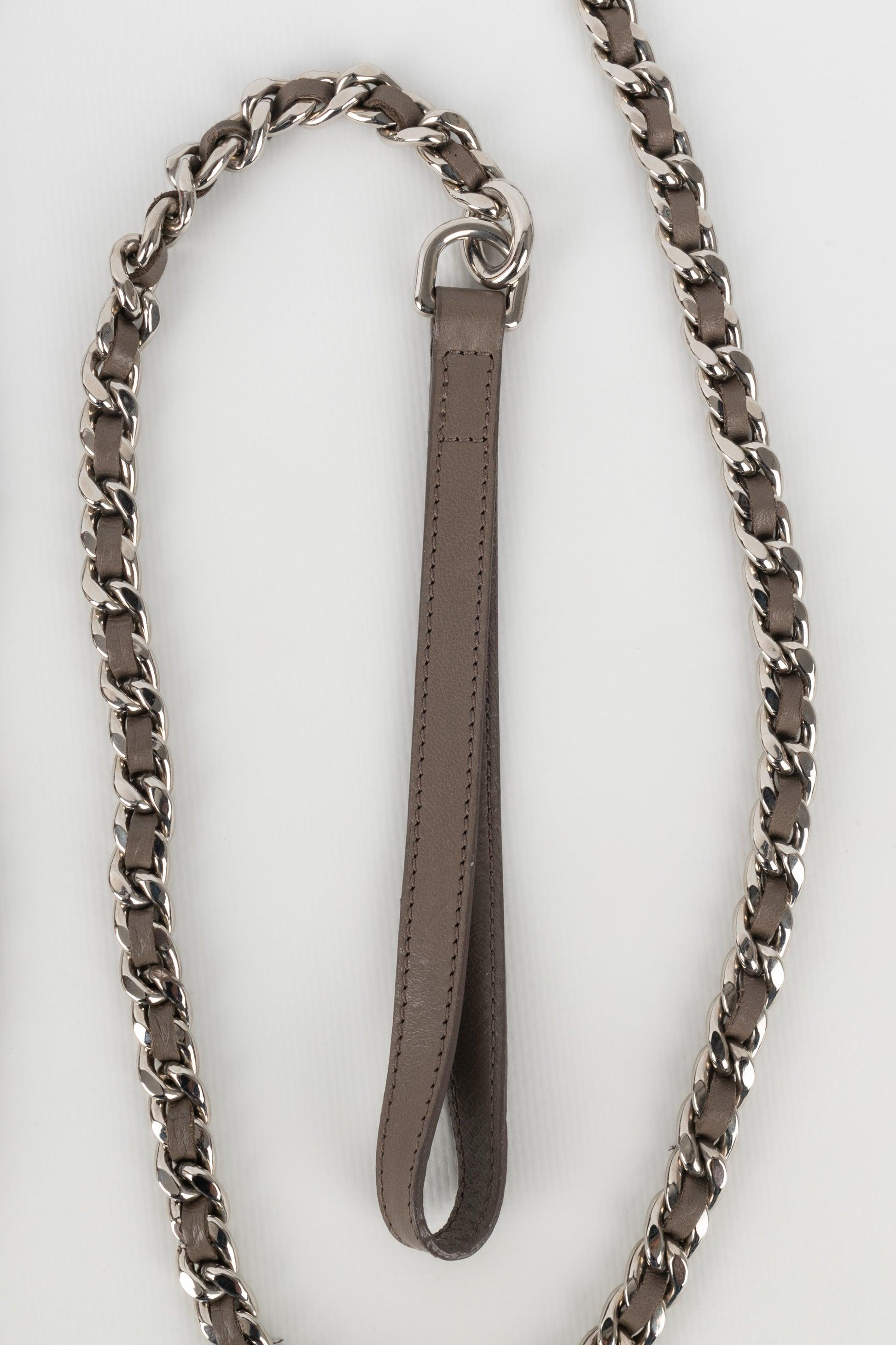 Chanel Silvery Metal Dog Leash For Sale 4