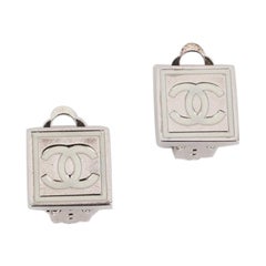 Chanel Silvery Metal Earrings, 2001