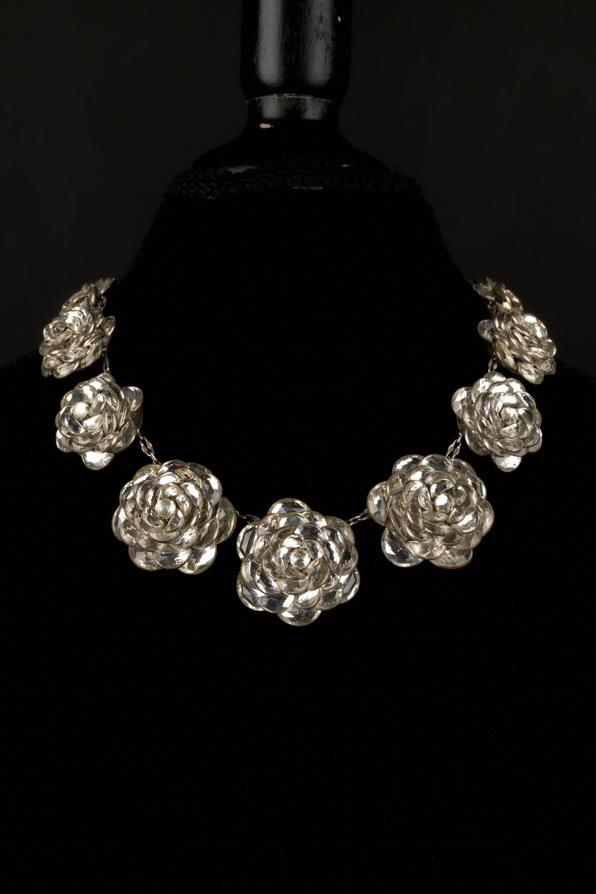 Women's Chanel Silvery Metal Necklace, 1930s For Sale