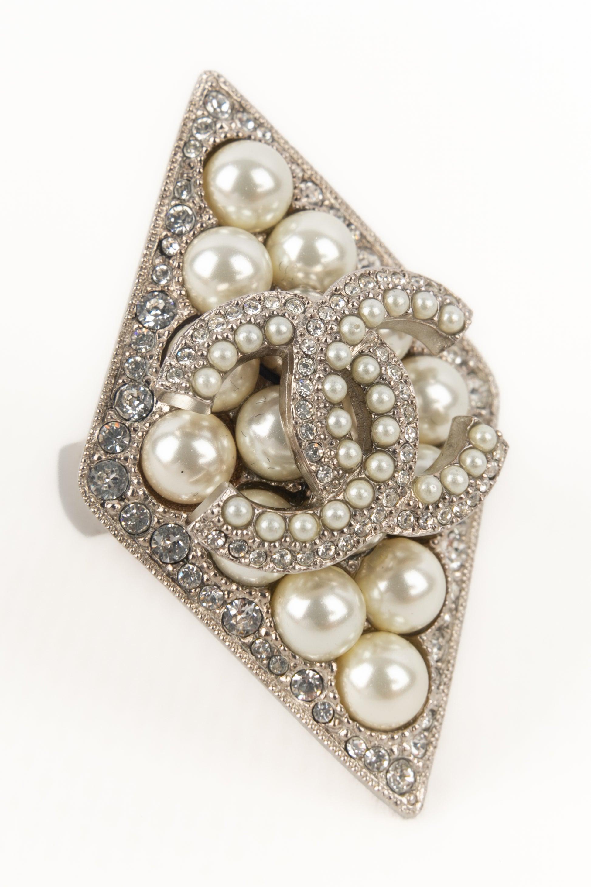 Chanel Silvery Metal Ring, 2019