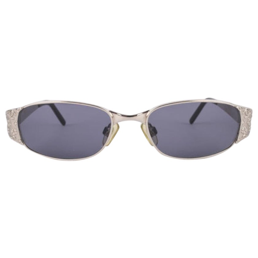 Chanel Silvery Metal Sunglasses with CC Logos
