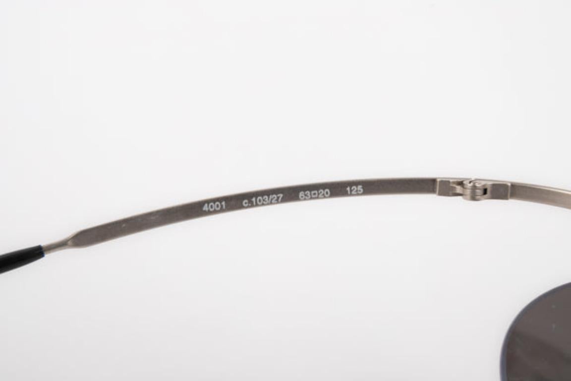 Chanel Silvery Metal Sunglasses with Tinted Glasses For Sale 3