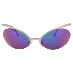 Chanel Gafas de sol de metal plateado con cristales polarizados