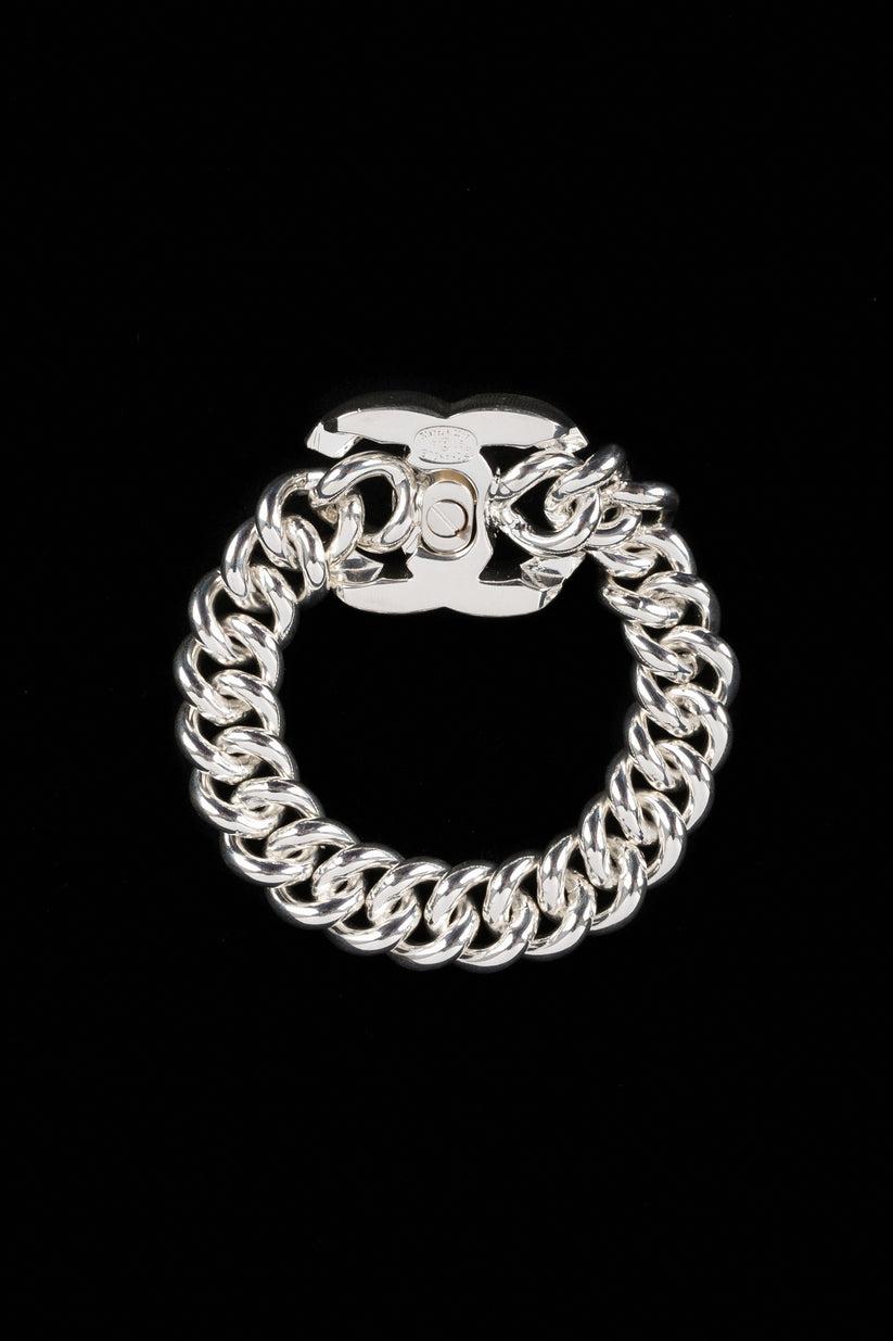 Chanel Silvery Metal Turnlock Bracelet, 1995 2