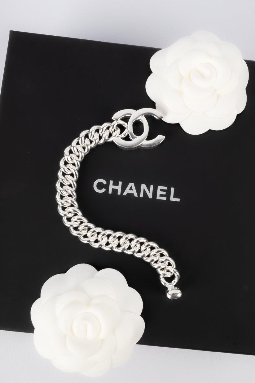 Chanel Silvery Metal Turnlock Bracelet, 1995 3