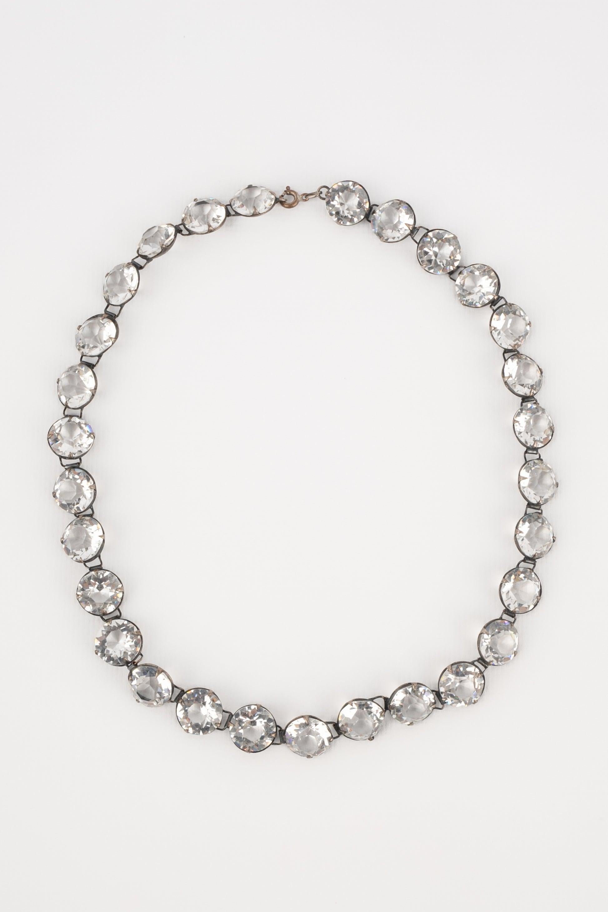 Juego de joyas plateadas Chanel Collar y pulsera, años 20 en Excelente estado para la venta en SAINT-OUEN-SUR-SEINE, FR