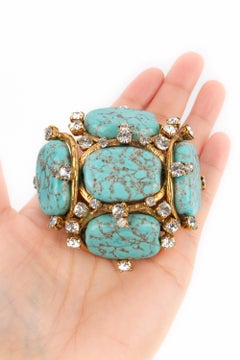 Chanel simulated turquoise brooch 1994